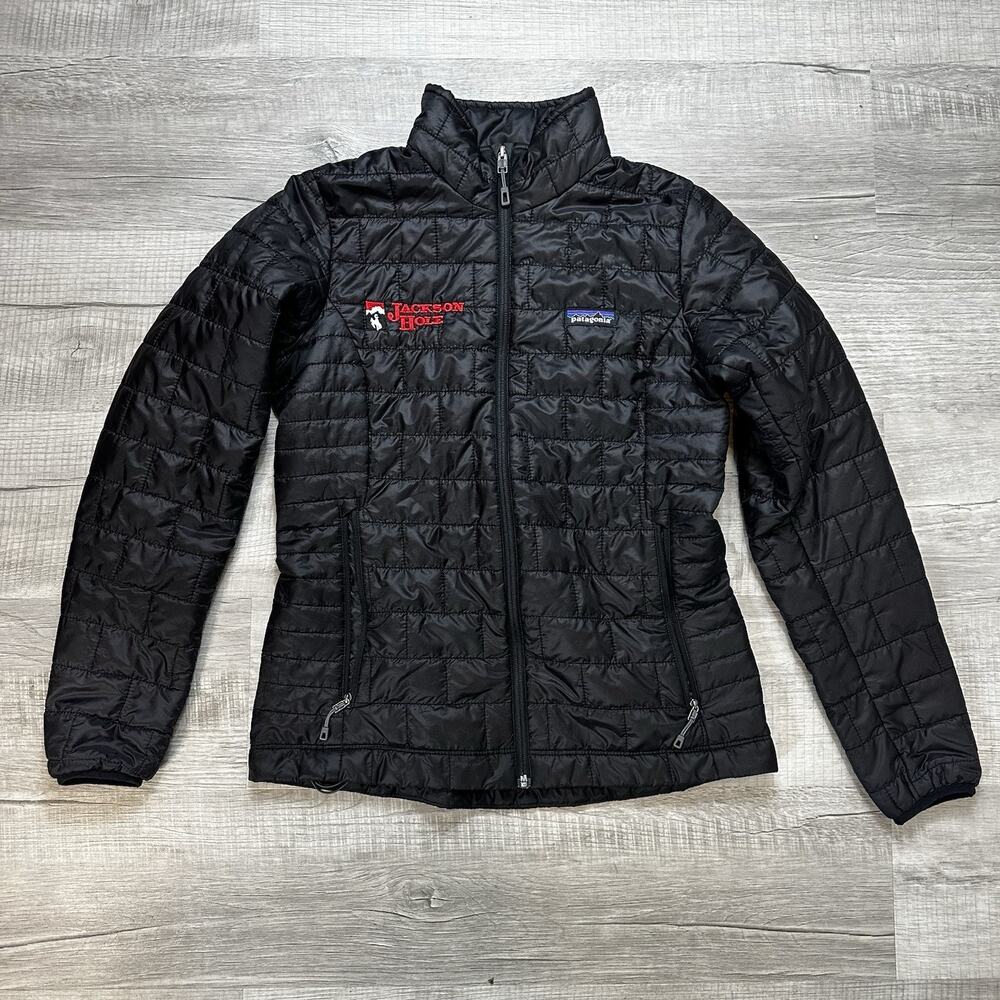 Patagonia Nano Puff Jackson Hole Jacket Womens Small Black Insulated Puffer Coat
